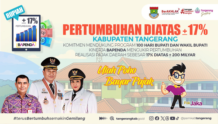 Hingga Mei 2025, Penerimaan Pajak Daerah Kabupaten Tangerang Tumbuh 17 Persen