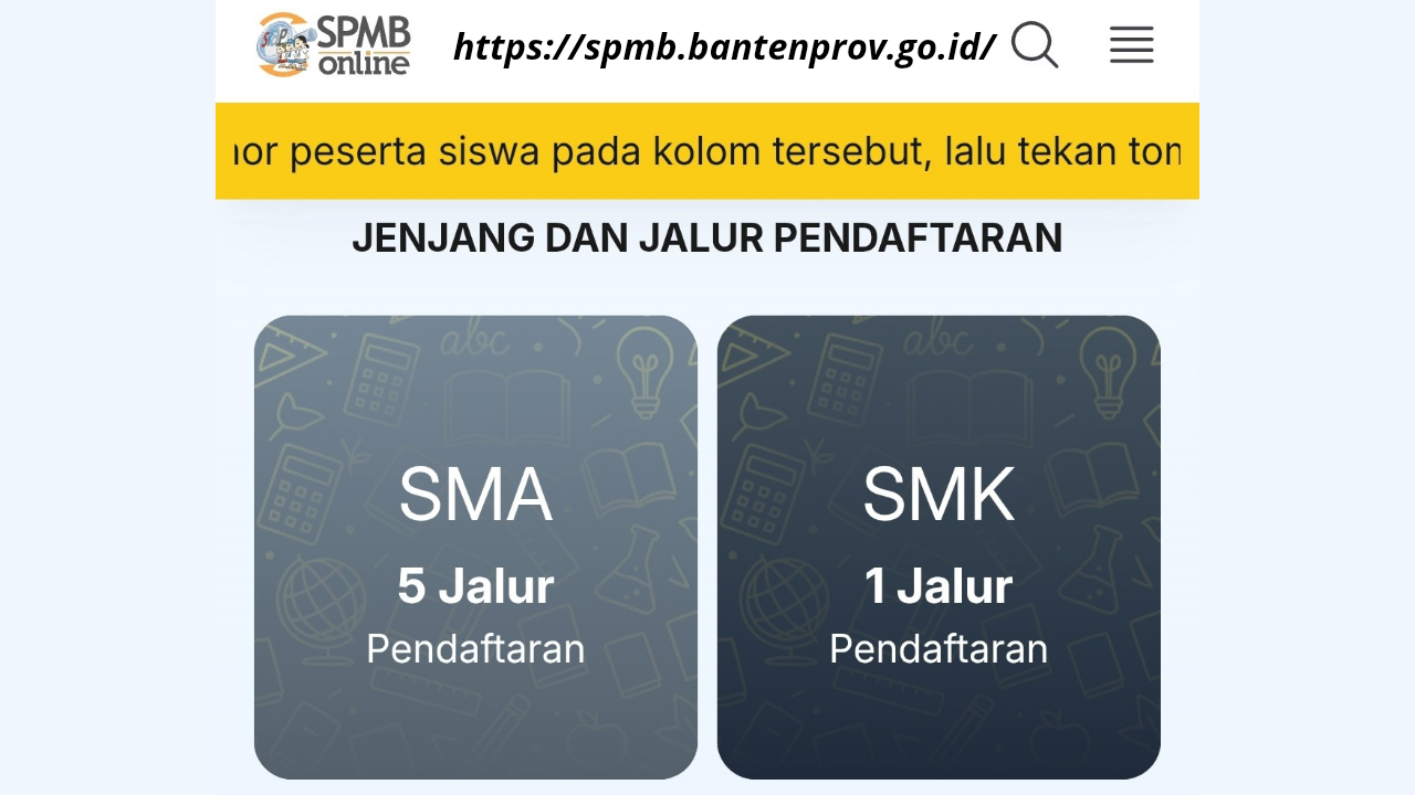 SPMB Banten 2025: Ini Link Daftar, Jadwal dan Syaratnya! 