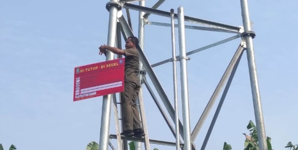 Waduh, Tower BTS Tidak Berizin di Kota Tangerang Disegel