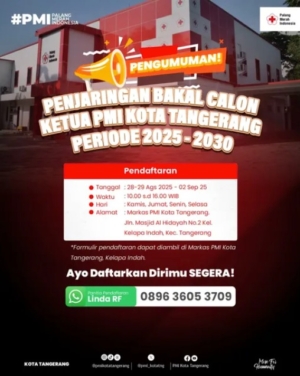 PMI Kota Tangerang Resmi Buka Pendaftaran Penjaringan Bakal Calon Ketua, Berikut Persyaratannya