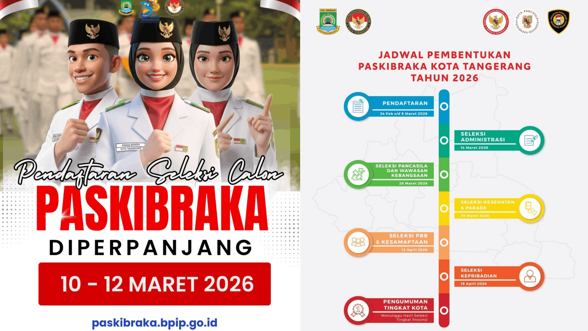 Pendaftaran Seleksi Calon Paskibraka Kota Tangerang Diperpanjang hingga 12 Maret 2026