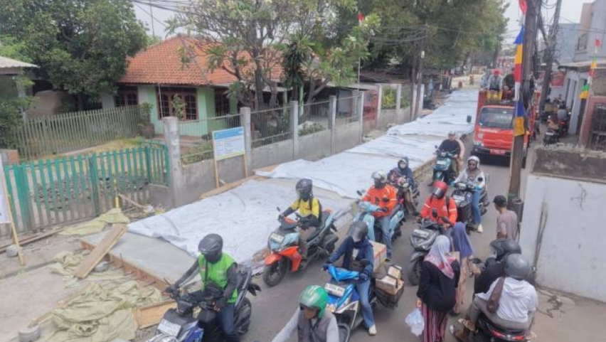 Progres Perbaikan Ruas Jalan Iskandar Muda Kota Tangerang Capai 270 Meter