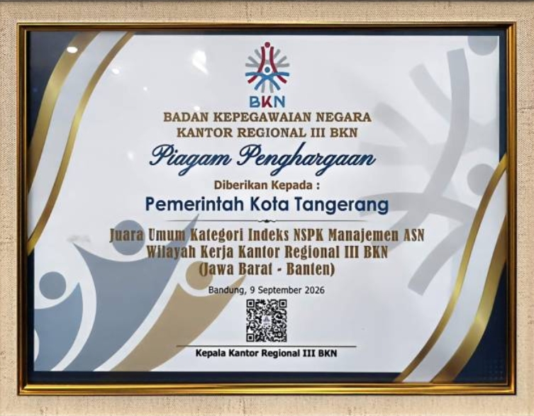 Rakor Kepegawaian 2026, Pemkot Tangerang Borong Lima Penghargaan dari BKN